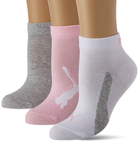 PUMA Kids BWT Quarter 3P Calcetines, Pink/Grey, 35-38 (Pack de 3) Unisex niño