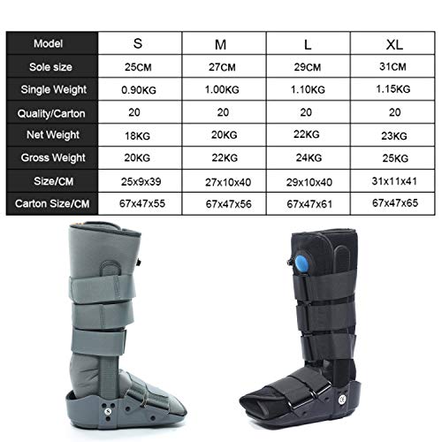 QGPWHLS Air CAM Walker Fracture Boot Ortesis De Pie Corto: Férula Corta, Soporte Y Protección Livianos, Gris