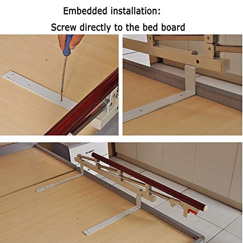QIANDA Barrera Cama Plegable Guardia De Seguridad para Personas Mayores, Asa De Cama Cama De Hospital Barras De Agarre Barandilla De Cama Anti-caída (Size : Length 95cm)