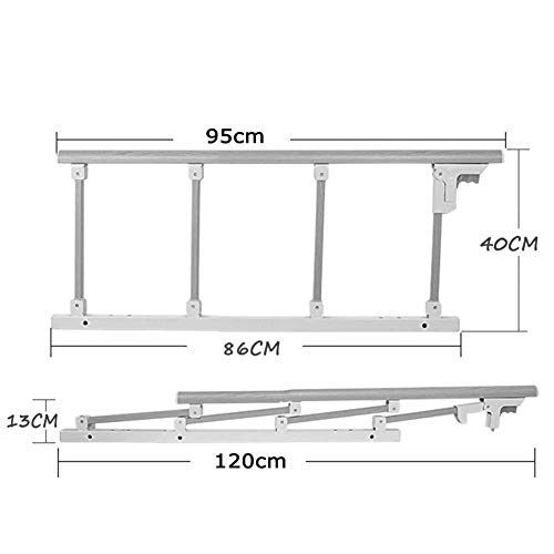 QIANDA Barrera Cama Plegable Guardia De Seguridad para Personas Mayores, Asa De Cama Cama De Hospital Barras De Agarre Barandilla De Cama Anti-caída (Size : Length 95cm)