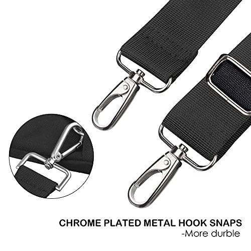 Qishare Correa de Hombro Universal reemplazable cojín extraíble,Longitud Ajustable Gancho Giratorio de Metal para Equipaje, computadora, cámara, Correas de Hombro portatil (Negro,133cm)