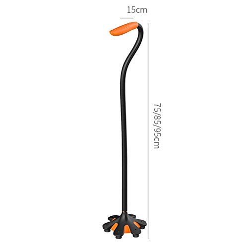 QTFBYT Bastón para Caminar Muletas cómodas para Ancianos Bastón de Fibra de Carbono Estable Base Antideslizante Resistente al Desgaste, Muletas Happy Life