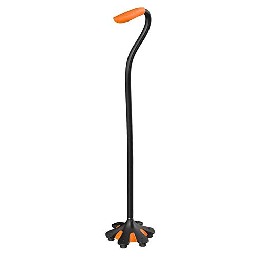 QTFBYT Bastón para Caminar Muletas cómodas para Ancianos Bastón de Fibra de Carbono Estable Base Antideslizante Resistente al Desgaste, Muletas Happy Life