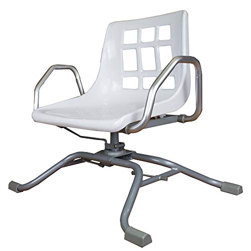Queraltó Silla Giratoria 360º para Bañera, Comodidad Gracias a su Respaldo y Reposabrazos, Aluminio, 70.5 x 41 x 42 cm
