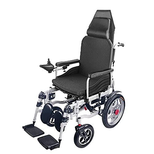 qwertyuio Rollstuhl Faltbar Scooters Para Personas Mayores Con Discapacidades Silla De Ruedas Eléctrica Plegable, Marco Engrosado Completamente Acostado/Semi-Acostado 500W Linterna De Moto
