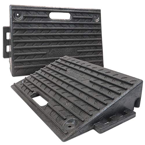 Rampas de goma Street Solutions UK para sillas de ruedas, coches, caravanas, escúteres, monopatines, motos, sillas para discapacitados y perros. Juego de 2