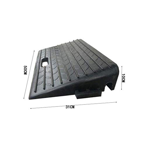Rampas portátiles para vehículos, Negro, Duradero, para Pendientes, Goma, Antideslizante, Triangular, rampas para sillas de Ruedas, multifunción (tamaño: 50 * 31 * 10 cm)