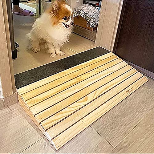 Rampas Rampas de Acera de Madera, Extra Ancho Silla de Ruedas Rampas de Umbral, Pendiente Antideslizante para Perros/Ancianos/Discapacitados (Color : L×W×H, Size : 33.8×30×13cm)