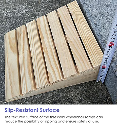 Rampas Rampas de Acera de Madera, Extra Ancho Silla de Ruedas Rampas de Umbral, Pendiente Antideslizante para Perros/Ancianos/Discapacitados (Color : L×W×H, Size : 33.8×30×13cm)