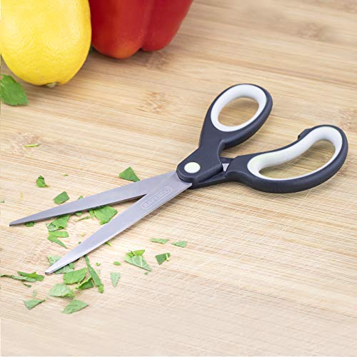 Rapesco 1574 Tijeras Multiusos con Mango Suave - Conjunto de 4 - Color Negro / gris claro