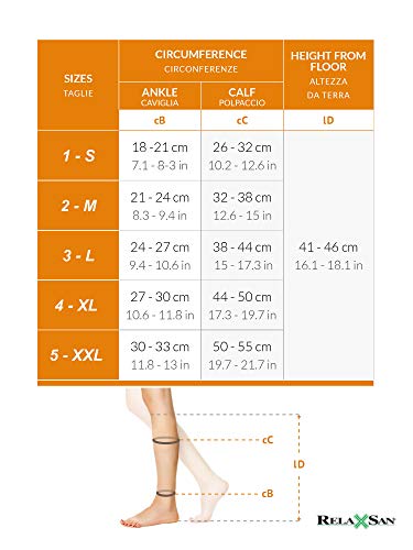 Relaxsan Antitrombosis M0350A (1 Par - Blanco, L) medias cortas punta abierta antiembólicas para reposo K1 compresión graduada 18-23 mmHg