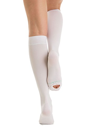 Relaxsan Antitrombosis M2350A (Blanco, XL) medias cortas antiembólicas para reposo K1 punta inspecciónable compresión graduada 18-23 mmHg