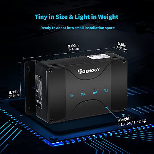 Renogy Cargador de Batería de Coche con MPPT 12V 50A DC a DC para Batería AGM, de Gel, Inundada y de Litio