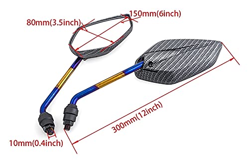 Retrovisores Laterales Para Suzuki For V&ictory S&cooter Espejo Retrovisor Universal De Motocicleta De 10 Mm Con Abrazadera De Montaje De Barra De Manija Espejo Retrovisor
