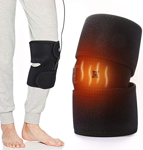 Rodillera Calentada Transpirable y Antideslizante para Hombre y Mujer, Eléctrico Calor Rodilla Protección y Masaje Vibratorio Prevención y Recuperación de Lesiones Deportivas (Batteries Not Included)