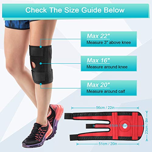 Rodilleras Deportivas con Soporte de Resorte, Rodilleras Menisco y Ligamento Se Adapta al Protector de Rótula Abierto Prevenir Desgarro de Menisco, Artritis, Ligamento Cruzado Anterior (Negro)