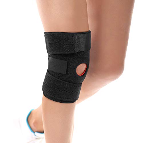 Rodilleras Deportivas con Soporte de Resorte, Rodilleras Menisco y Ligamento Se Adapta al Protector de Rótula Abierto Prevenir Desgarro de Menisco, Artritis, Ligamento Cruzado Anterior (Negro)