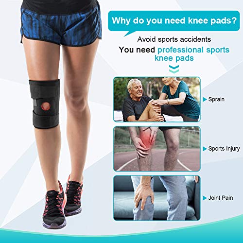 Rodilleras Deportivas con Soporte de Resorte, Rodilleras Menisco y Ligamento Se Adapta al Protector de Rótula Abierto Prevenir Desgarro de Menisco, Artritis, Ligamento Cruzado Anterior (Negro)