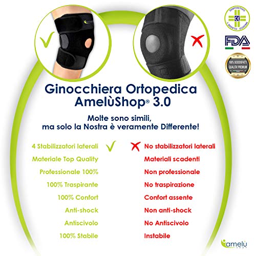Rodilleras Menisco y Legamento Ortopedica Deportivas Rotuliana Trabajo Crossfit Hombre Flexible Ajustable Transpirable Previene Lesiones soporte 4 férulas laterales Post operatorio