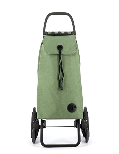 Rolser Carro I-MAX Tweed 6 Ruedas Sube Escaleras Plegable - Verde