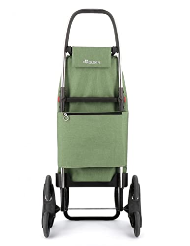 Rolser Carro I-MAX Tweed 6 Ruedas Sube Escaleras Plegable - Verde
