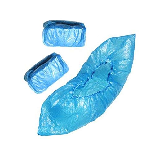 Rosenice - Cubrezapatos médicos desechables de plástico, color azul, 100 unidades