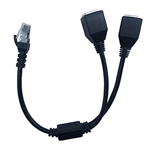royalr RJ45 8P8C Red 1 a 2 Cuerda del Cable de Puerto Ethernet Divisor del Adaptador Macho a la Hembra 2 LAN de Alta Velocidad