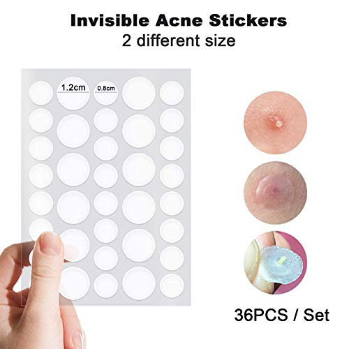 Rpanle Parches de acné, 180 Piezas Invisibles Hidrocoloides Absorbentes Parches de Acné, con Dos Tamaños Universales (12mm y 8mm), Impermeable y Transpirable, para El Rostro y Manchas en La Piel