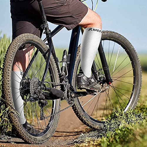 Rwest X Medias de Compresion Mujer y Hombre, Calcetines de compresión para Running ,Ciclismo, Deporte, Trotar, Correr, Volar, Viajar, Aumentar la circulación sanguínea, 1 Pare