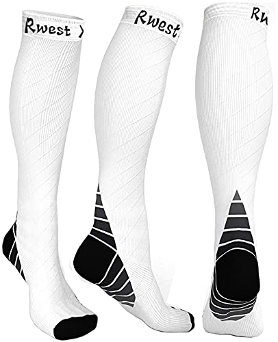 Rwest X Medias de Compresion Mujer y Hombre, Calcetines de compresión para Running ,Ciclismo, Deporte, Trotar, Correr, Volar, Viajar, Aumentar la circulación sanguínea, 1 Pare