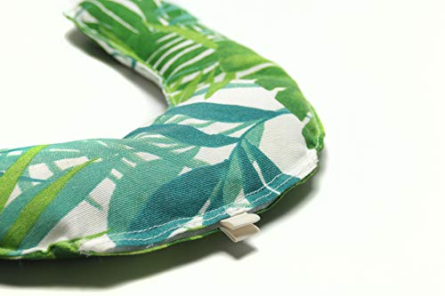Saco Térmico de Semillas Cervical para cuello y hombros calor seco para Microondas ayuda a aliviar dolores con Funda Lavable (Selva)