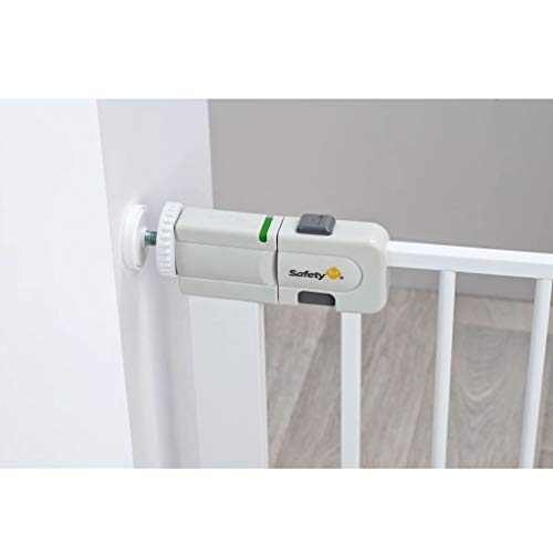 Safety 1st Easy Close Metal - Barrera de seguridad bebés, niños y perros, metálica para puertas y escaleras, puerta de seguridad 80 cm hasta 136 cm con extensiones, color blanco
