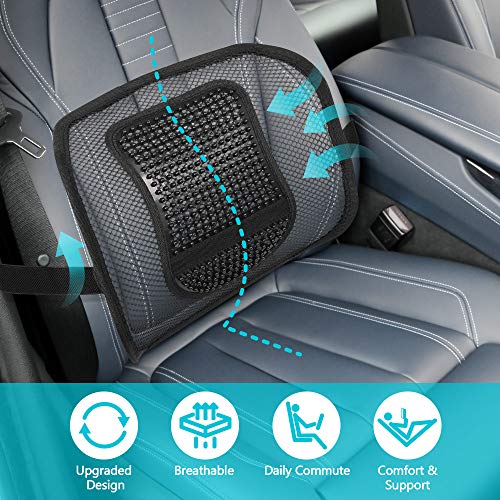 sanlinkee 2 PCS Cojín Lumbar Soporte para la Espalda Lumbar ergonómico Cojín de Soporte Lumbar para Silla de Oficina Coche corrije la Postura Alivia el Dolor Lumbar(Negro)