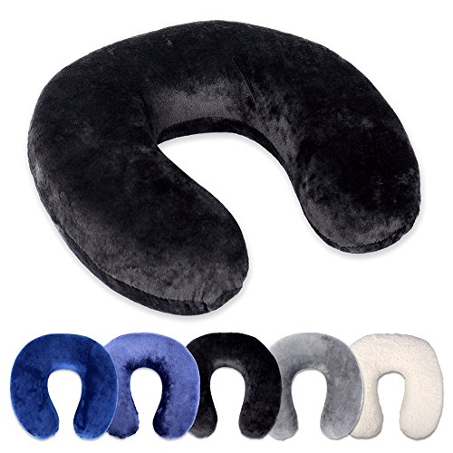Schramm® Almohada para Cuello Almohada para Cuello 5 Colores seleccionables para Cuello Ortopédico para Cuello con Memoria Espuma para Cuello, Farbe:Schwarz