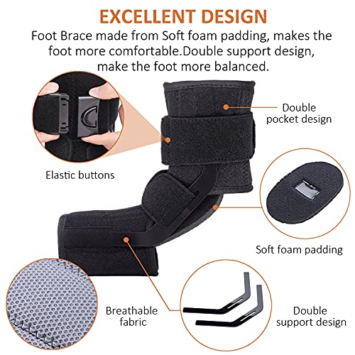 Scurnhau Férula Fascitis Plantar Nocturna, Soporte de pie Para Mujeres y Hombres que se Adapta al pie Izquierdo o Derecho, Soporte Para Tendinitis de Aquiles, Fractura por Estrés, pie Caído,S