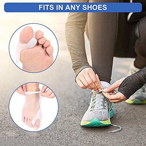 Separador Dedos Pie transparente , Haofy Juanete Protector Gel Separador Silicon de dedos Almohadilla para juanetes y Separador de dedos para Dedos Gordo, Dedos de Martillo Tratamiento, 2 Pares