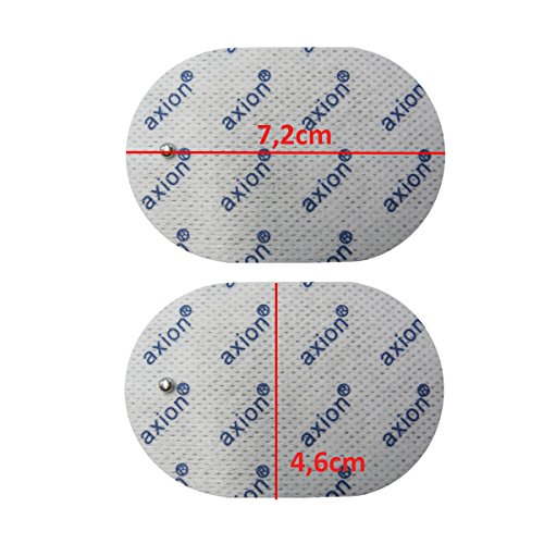 Set de 4 electrodos ovalados compatibles con Panasonic (como: EW6011, EW6021, EW433) de axion | Parches adhesivos para electroestimulador TENS y EMS de Panasonic