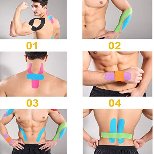 Shop-PEJ De múltiples Fines 2.5cm * 5m elástico Lesiones musculares Sport Tapes Vendaje de Apoyo de la Cinta Kinesiología Rodilleras Apoyo Protector para Hacer Ejercicio, Deportes (Color : White)