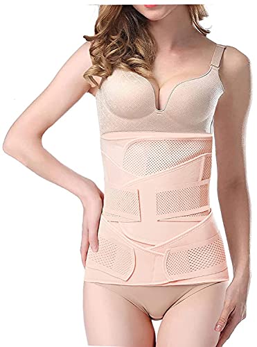SHYL~JIER Postparto vientre Wrap 3 en 1 Post Parto Apoyo Recuperación – Cinturón de vientre, cintura/pelvis para mujer, moldeador de cuerpo de barriga bandido cintura Faja (XL, Nude)