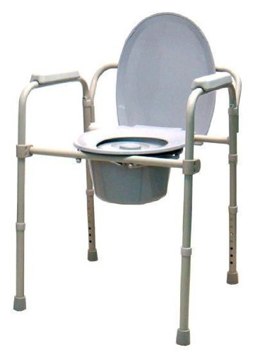 Silla con inodoro wc, elevador regulable en altura y con reposabrazos y respaldo