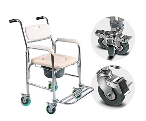 Silla de ducha con inodoro y ruedas
