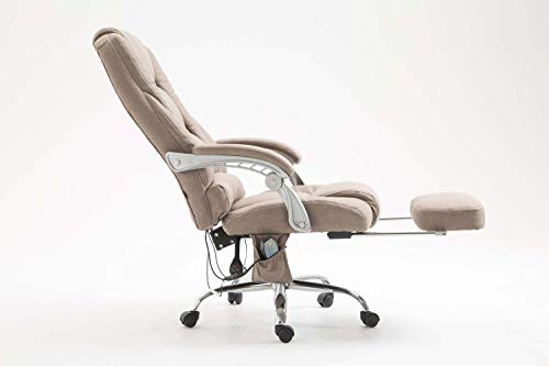 Silla De Oficina De Masaje Pacific En Tela I Silla De Escritorio Relax Regulable En Altura I Silla De Masaje De Ordenador Giratorio I Color:, Color:Gris Pardo