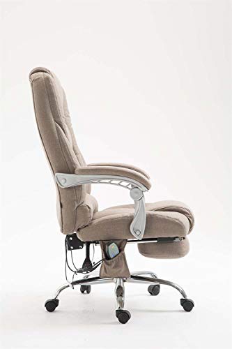 Silla De Oficina De Masaje Pacific En Tela I Silla De Escritorio Relax Regulable En Altura I Silla De Masaje De Ordenador Giratorio I Color:, Color:Gris Pardo