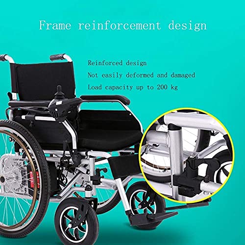 Silla de Ruedas eléctrica Plegable con Motor Dual, accionamiento por batería de Iones de Litio, Silla de Ruedas motorizada o Uso como Silla de Ruedas Manual wi