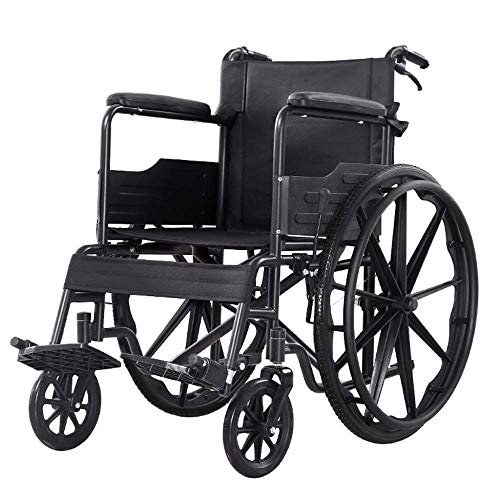 Silla de ruedas para personas mayores Discapacitados Manual Silla de ruedas ligera plegable Espesor avanzado Estructura de acero al carbono Usuarios adultos discapacitados Comodidad de viaje Transpira