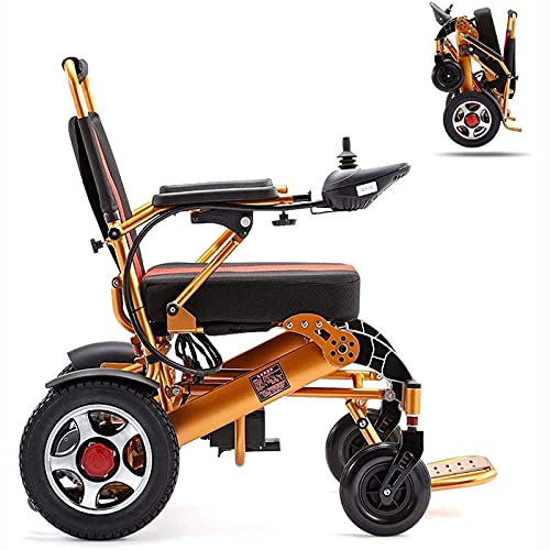 Sillas de Ruedas eléctricas Plegables, Silla de Ruedas eléctrica Liviana para Todo Terreno, Scooter, Silla eléctrica de Doble Motor, batería de Litio de Aluminio de 12 A y 15 km, adecua
