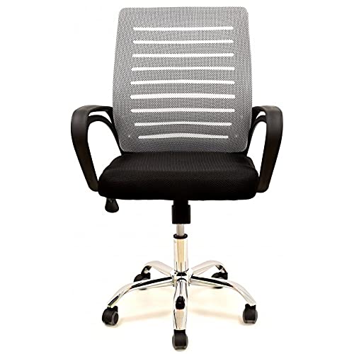 Sillón de Oficina con Brazos Sun Fabricado en Polipropileno Negro, regulación de Altura Mediante pistón de Gas Cromado, basculante, Base metálica con Ruedas (Azul/Azul)
