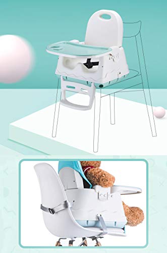 Sinbide Trona - Silla Alta de Bebé con Bandeja Extraíble Mediante Clip (Limpieza Sencilla) y 4 Ruedas Portátil Plegable Cómodo Marrón Rosa Verde (Rosa)