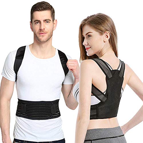 SJHQ Faja Espalda Soporte Corrector de Postura for Hombres, Mujeres, cifosis Brace, la Correa Ajustable y cómodo corrección de la escoliosis Volver jorobada for Estudiantes Corrector de Postura