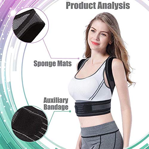 SJHQ Faja Espalda Soporte Corrector de Postura for Hombres, Mujeres, cifosis Brace, la Correa Ajustable y cómodo corrección de la escoliosis Volver jorobada for Estudiantes Corrector de Postura